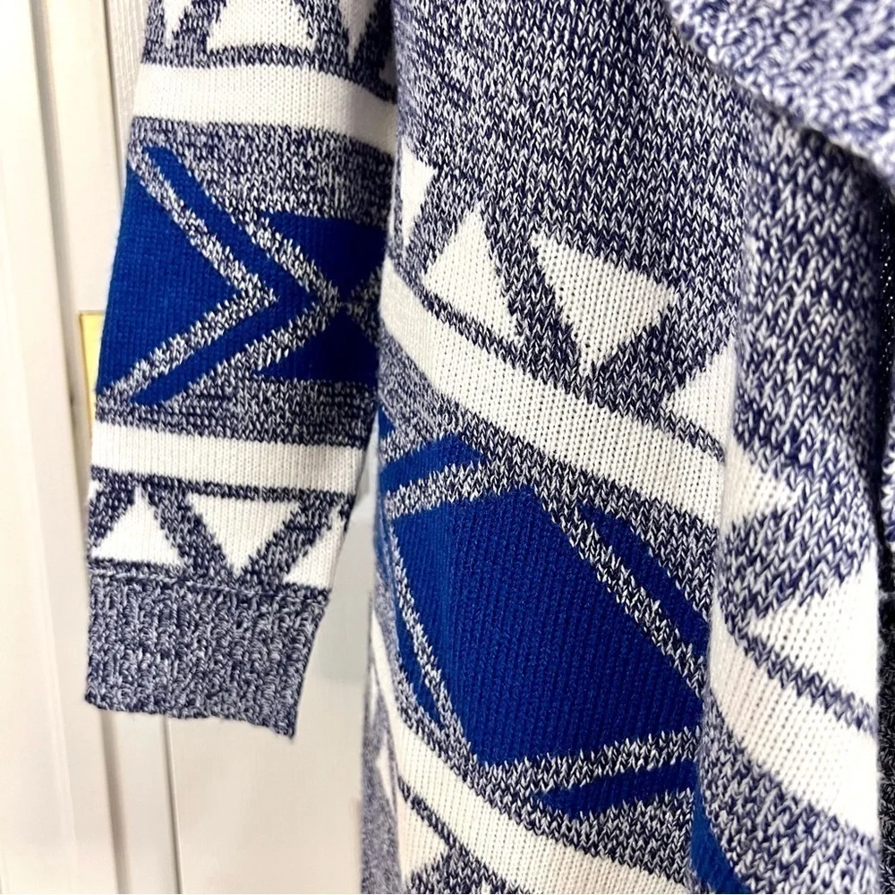 ANTTHONY ORIGINALS Aztec open front waterfall duster cardigans boho oversized XS